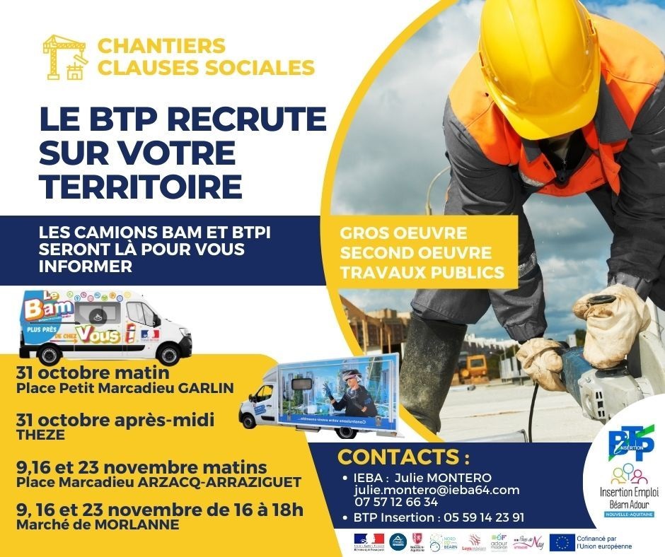 Lire la suite à propos de l’article Chantiers clauses sociales : Le BTP recrute sur le territoire